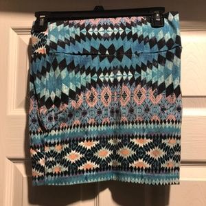 Blue Aztec Skirt